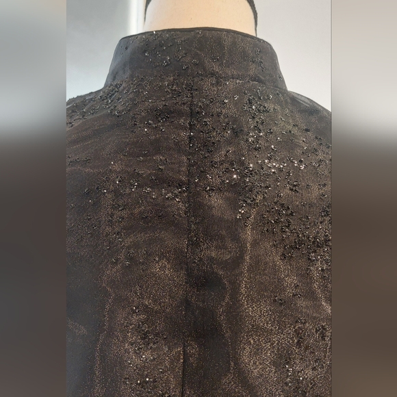 R&M Richards Elegant Black Blouse with Sheer Sleeves - Picture 8 of 12